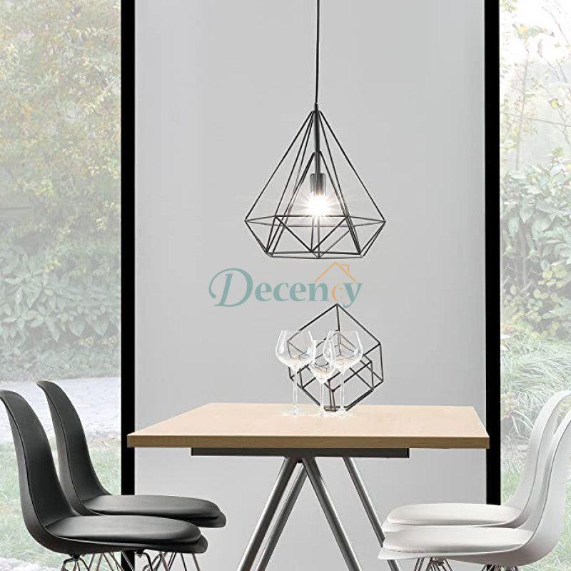 Sparkling Diamond Drop Pendant Lamp with vintage edison bulb