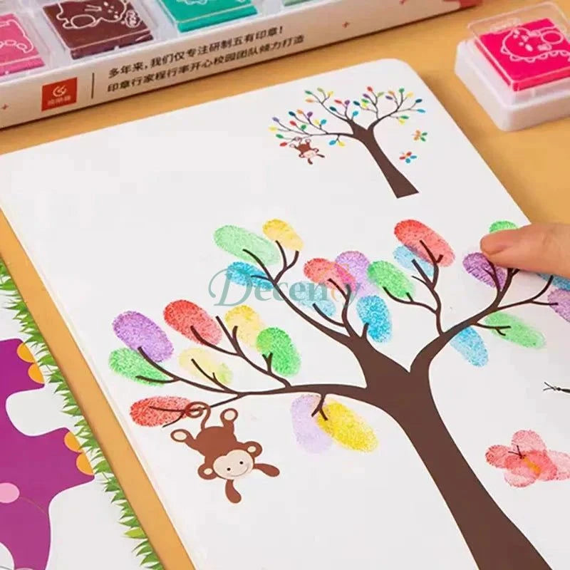 Kids Finger Painting Doodle Coloring Book Set