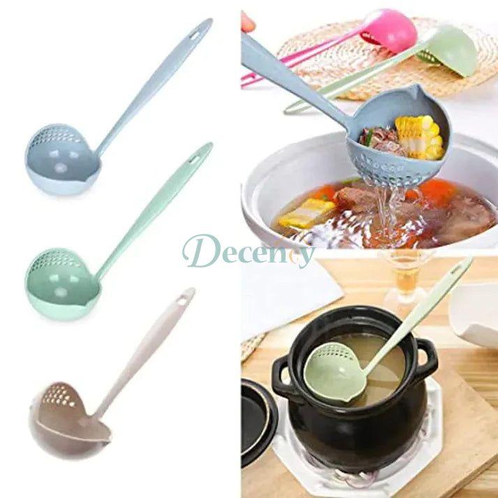 2 in 1 Long Handle Soup Spoon