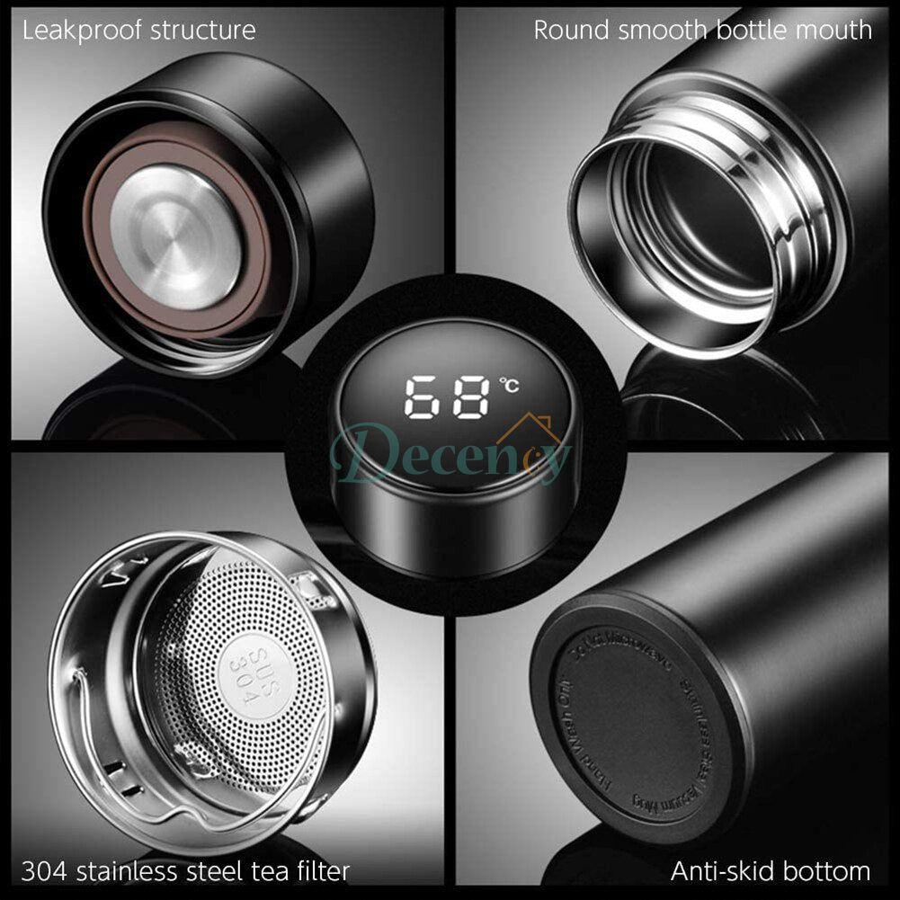 Smart Digital Thermal Vacuum Flasks Stainless Steel Touch Screen Water Bottle - Decency
