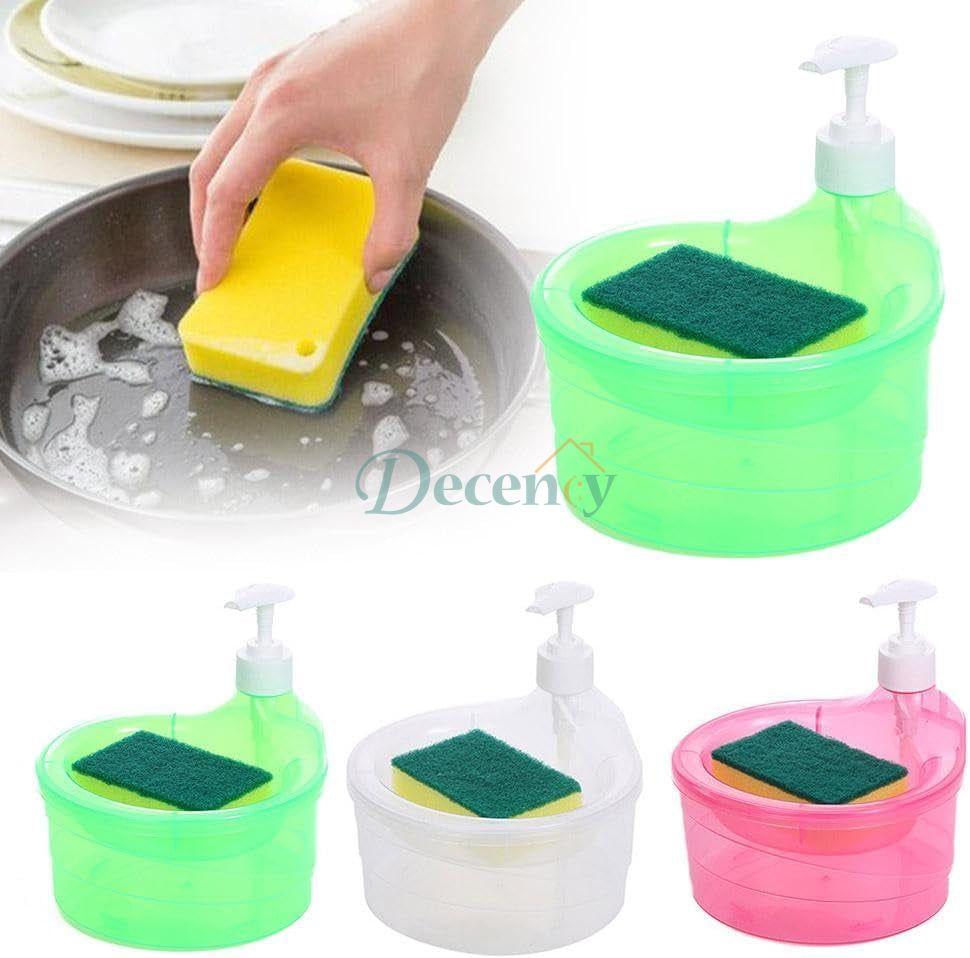 Dish Washing Soap Dispenser With Scrubber