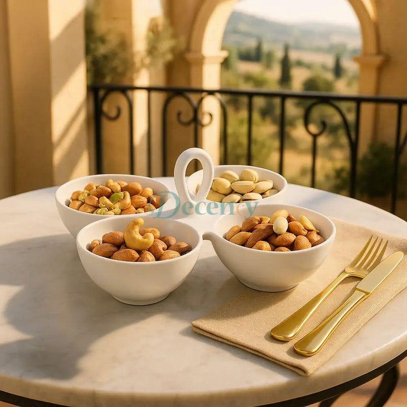 4-Section Kitchen Serving Tray with Handle