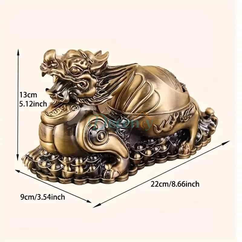 Feng Shui Harmony Ashtray with Lid – Elegant Brass Décor for Positive Energy & Smokeless Style