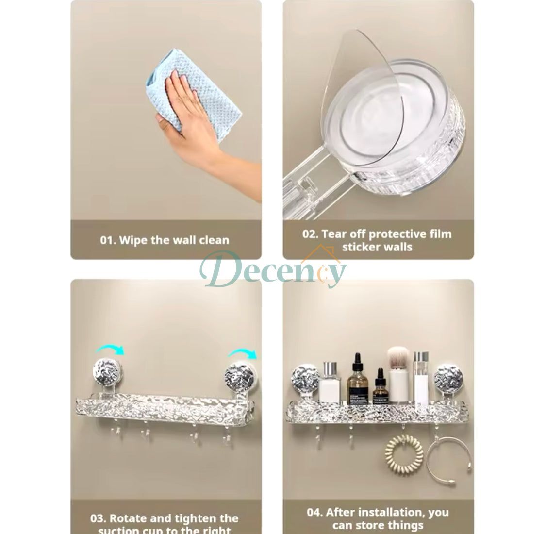 1 Pcs Bathroom Quadrate Shelf