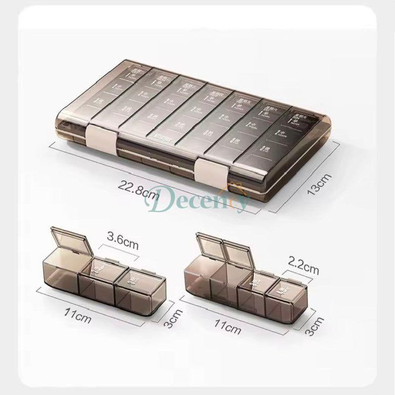 Portable 21 Grids Medicine Container Box