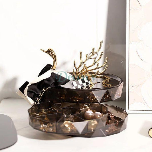 Creative 3 Layers Swan Jewelry Box