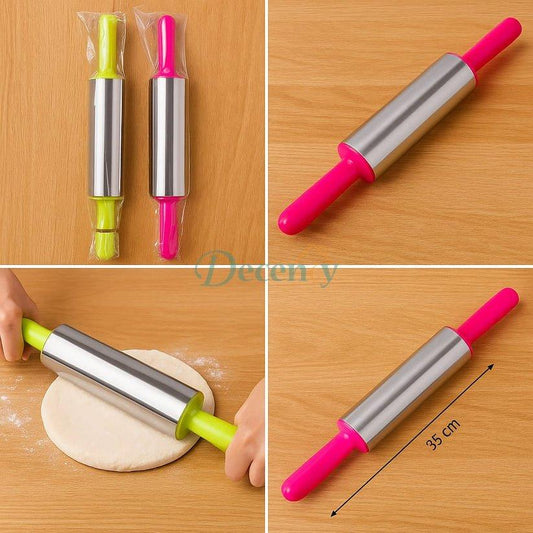 Mini Stainless Steel Rolling Pin – Heavy Duty Non-Stick Dough Roller
