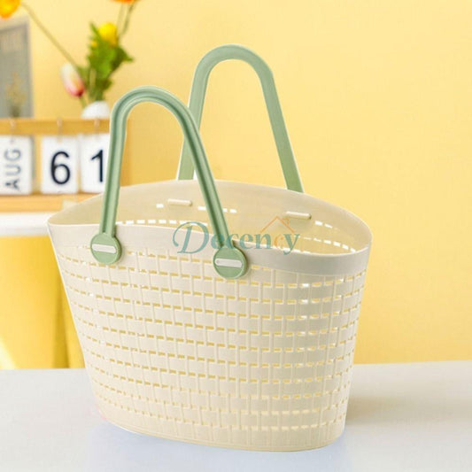 Multipurpose White Plastic shopping Basket With Handles