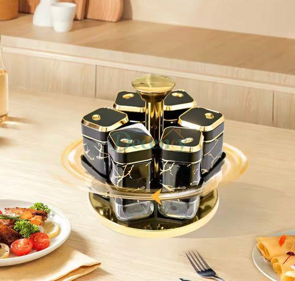 6 Pcs Rotating Spice Jars Organizer