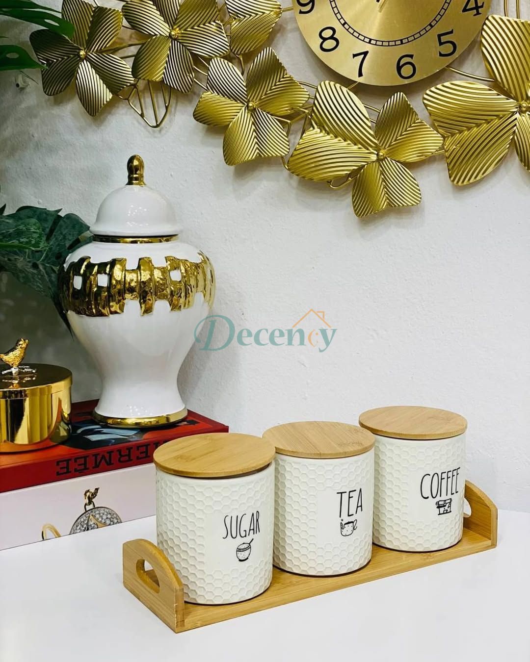 Modern Design Sugar Tea and Coffee Jar Set ( 01 )