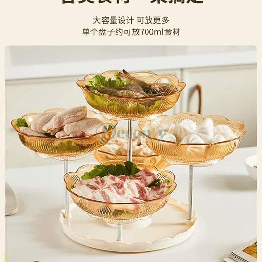 Modern 5-Head Fruit Basket Stand – Stylish Kitchen