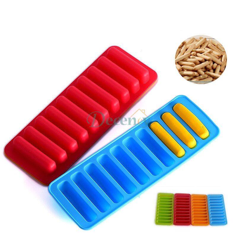 10 Grids Silicone Ice Cue Tray Mold Long Strip Ice Cube - Decency