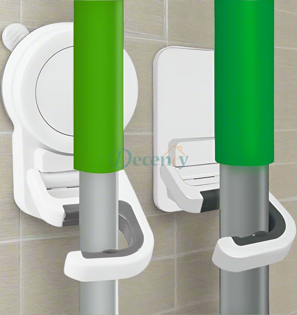 Suction Cup Mop Holder and Self-Adhesive Mop Holder