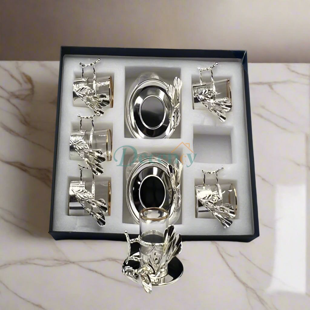 Arabic Qahwa glass set 12 piece traditional Arabic coffee cups heat-resistant Qahwa glasses Arabic coffee serving set premium Qahwa tea glass set