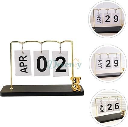 Bear Metal Desk Calendar