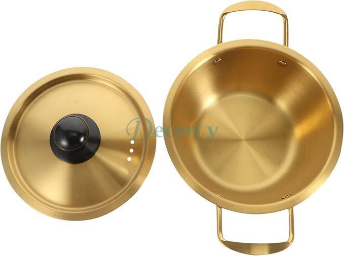 Stainless Steel Golden Cooking Pot (22 CM )
