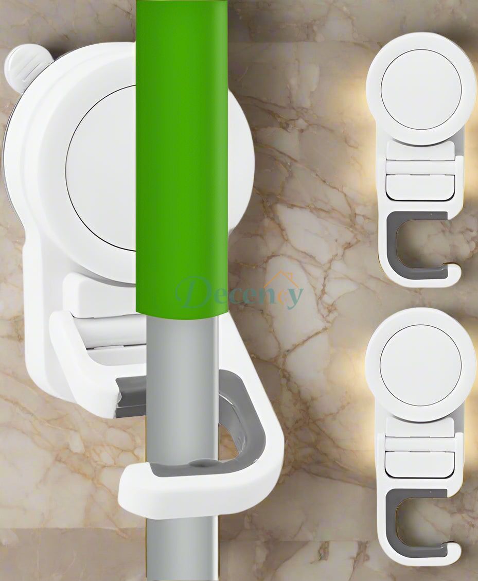 Suction Cup Mop Holder and Self-Adhesive Mop Holder