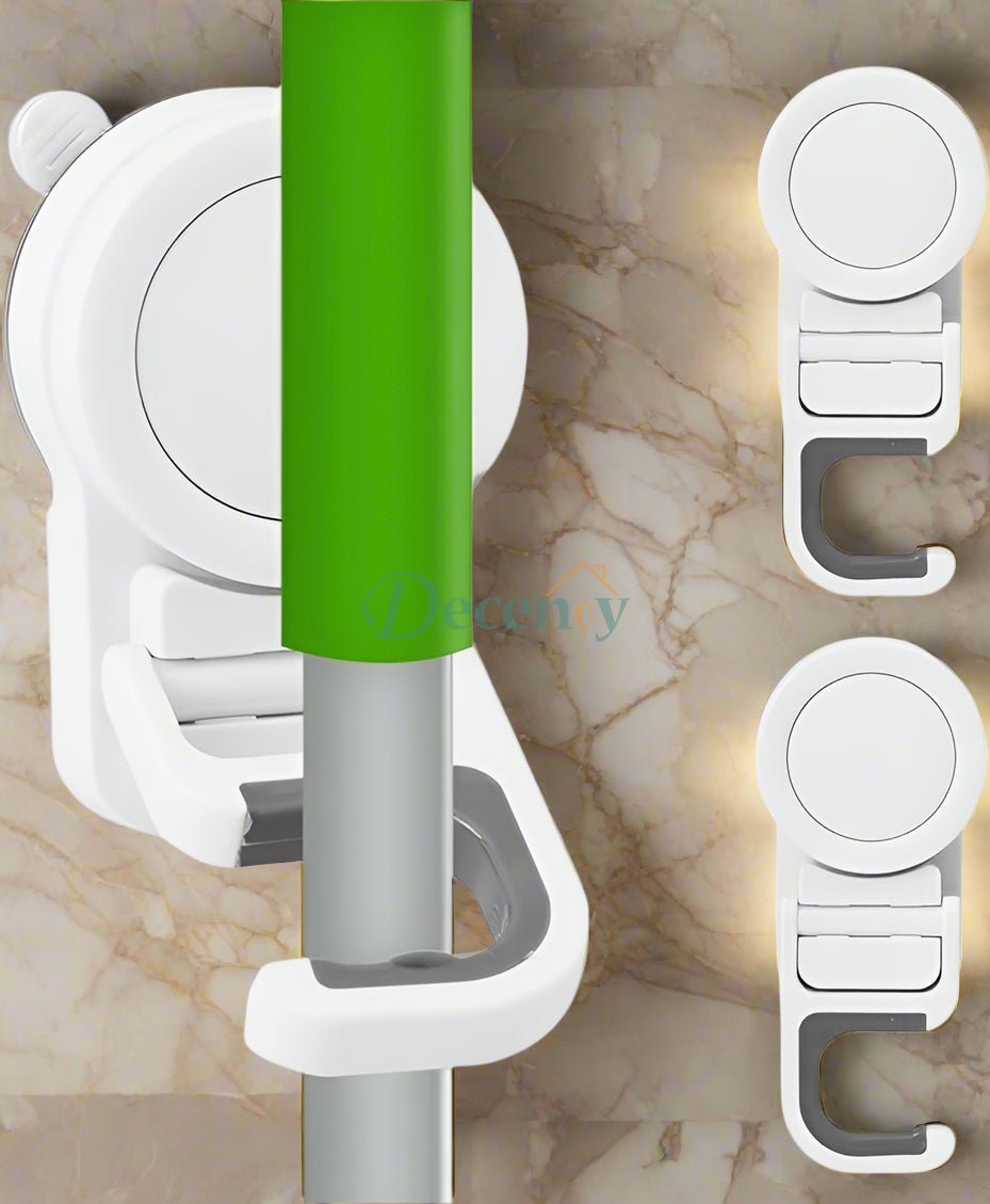 Suction Cup Mop Holder and Self-Adhesive Mop Holder