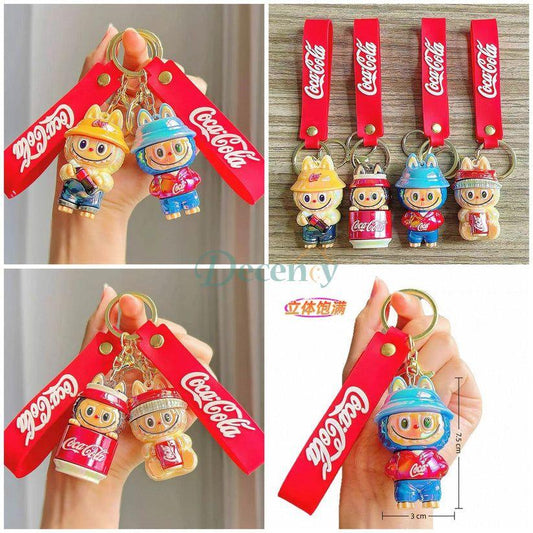 Creative CocaCola Labubu Keychain – Trendy Bag Charm (Random)