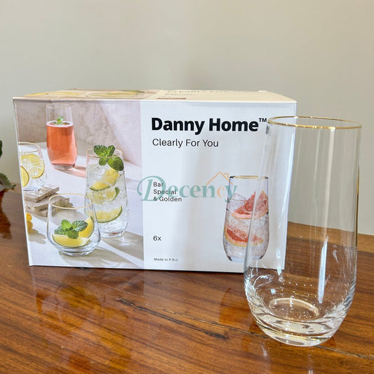 Danny Home Golden Bar Glass 6Pcs (550ml)