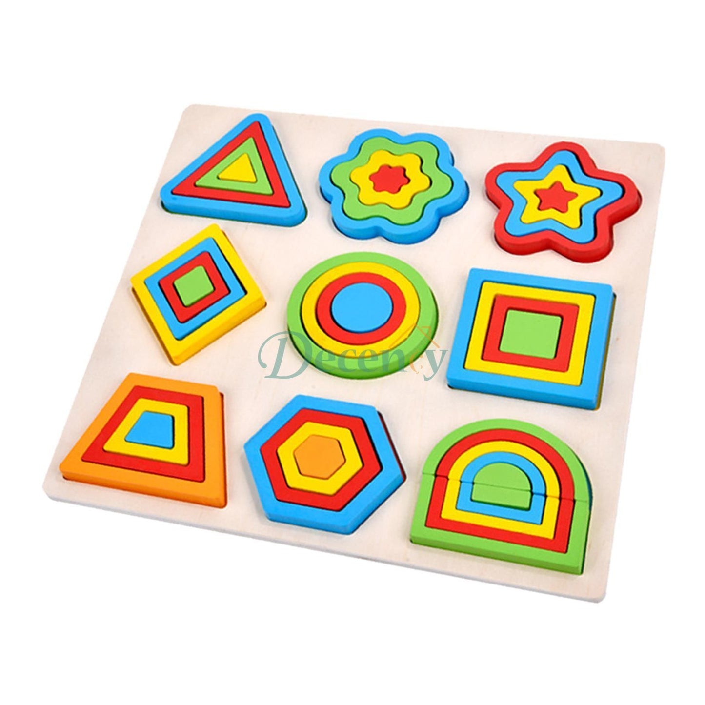 Montessori Wooden Geometry Puzzles Games