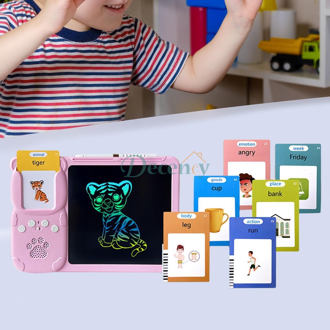 2 in 1 Flash Card & Lcd Writing Tablet