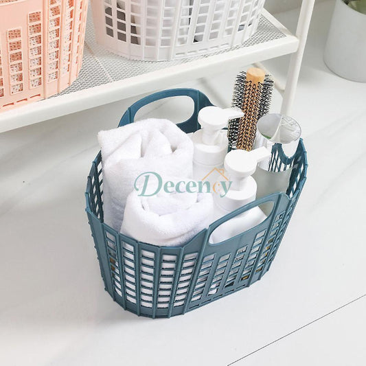 Foldable Shopping Basket Bathroom Shower Basket Plastic Basket with Handle