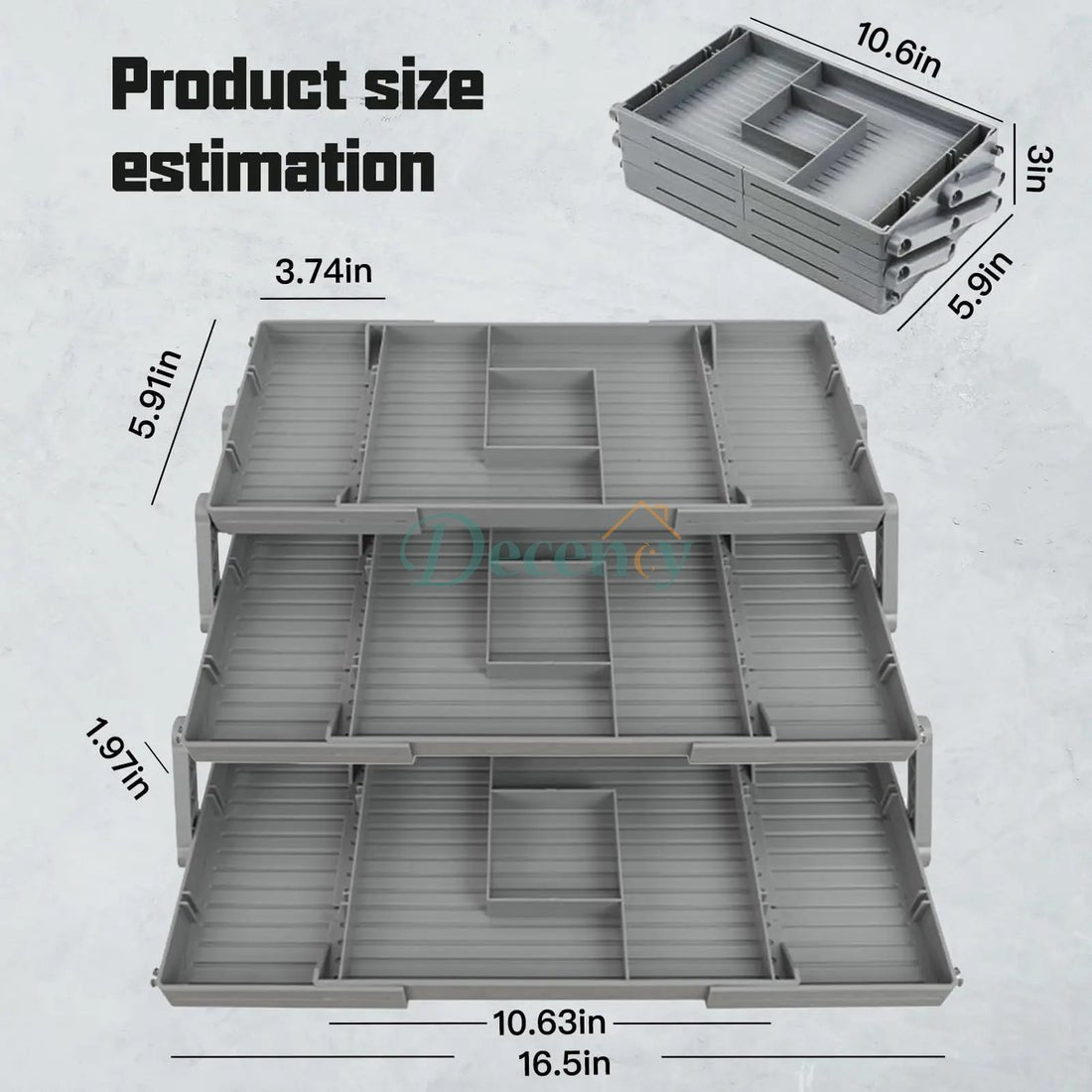 3 Layers Large Jewelry Organizer Storage Case