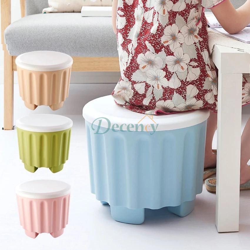 Storage Stool Plastic Large Capacity Stackable Storage Box Footstool Seat