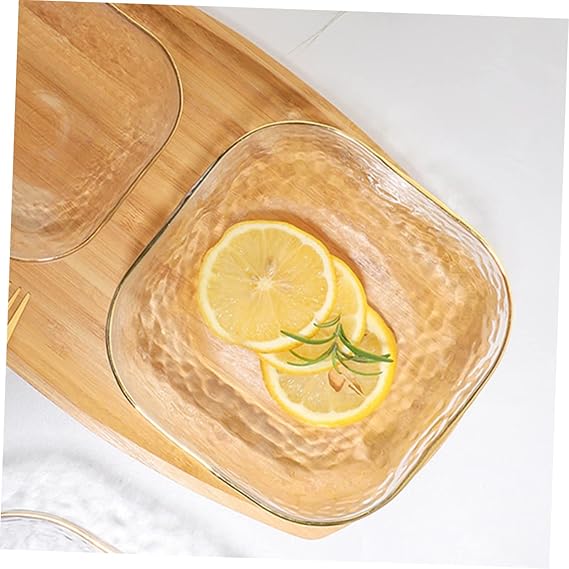 1 Pcs Crytal Fruit Vegetables Bowl Large Gold Rimmed
