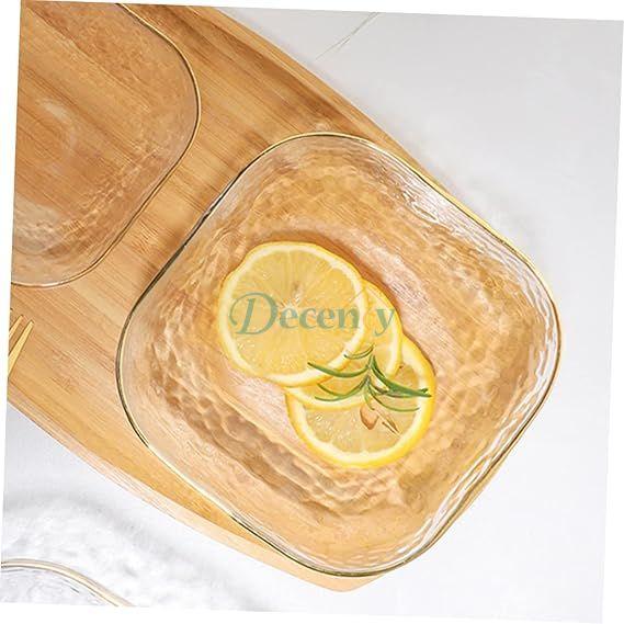 1 Pcs Crytal Fruit Vegetables Bowl Large Gold Rimmed