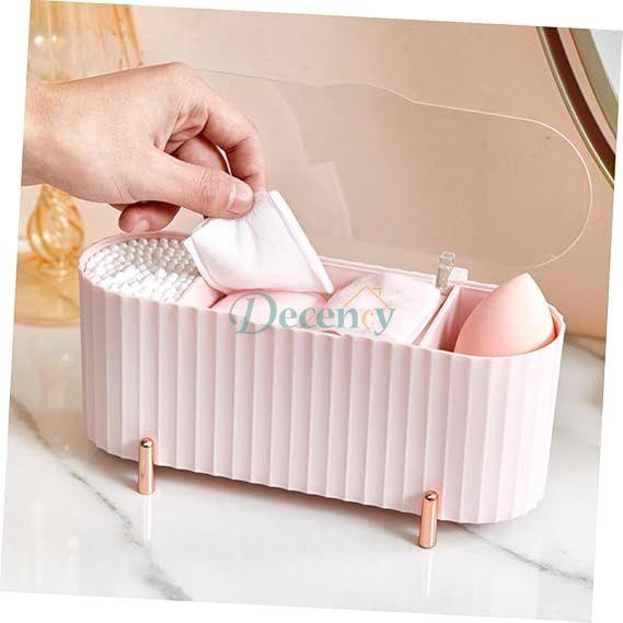 Desktop Cosmetic Storage Box with Lid Stylish & Functional Makeup Organizer