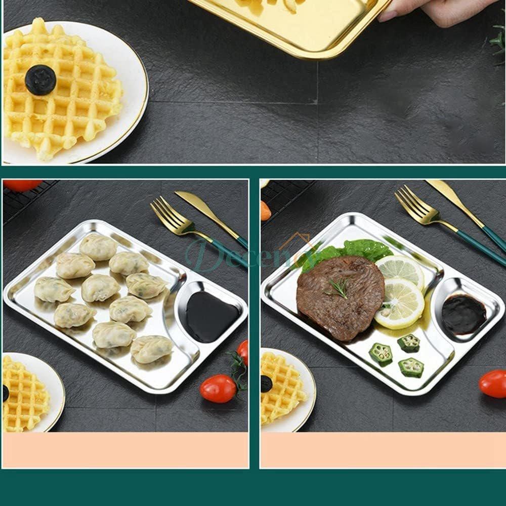 LuxeGold & Silver Rectangular Snack & Dip Tray