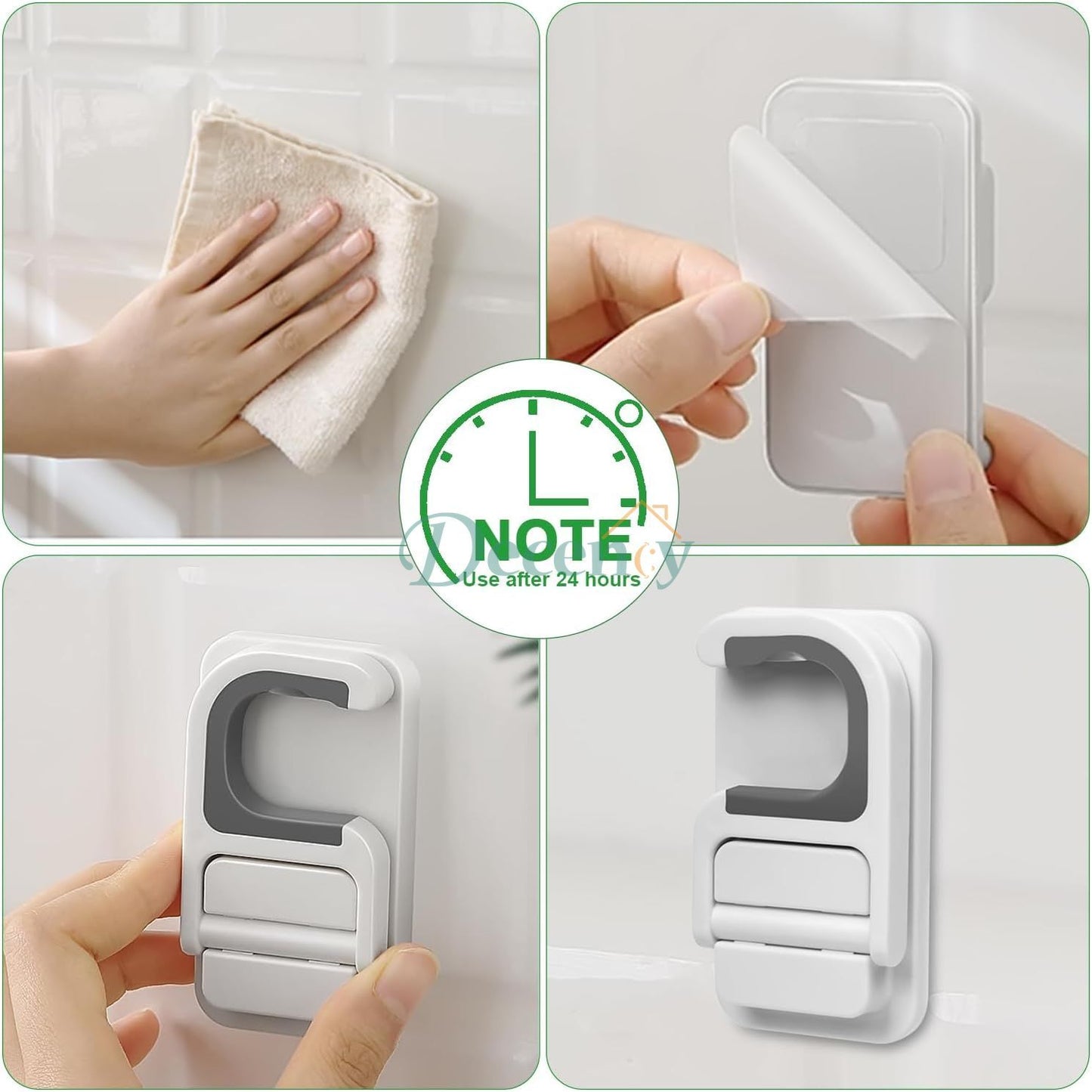 Suction Cup Mop Holder and Self-Adhesive Mop Holder