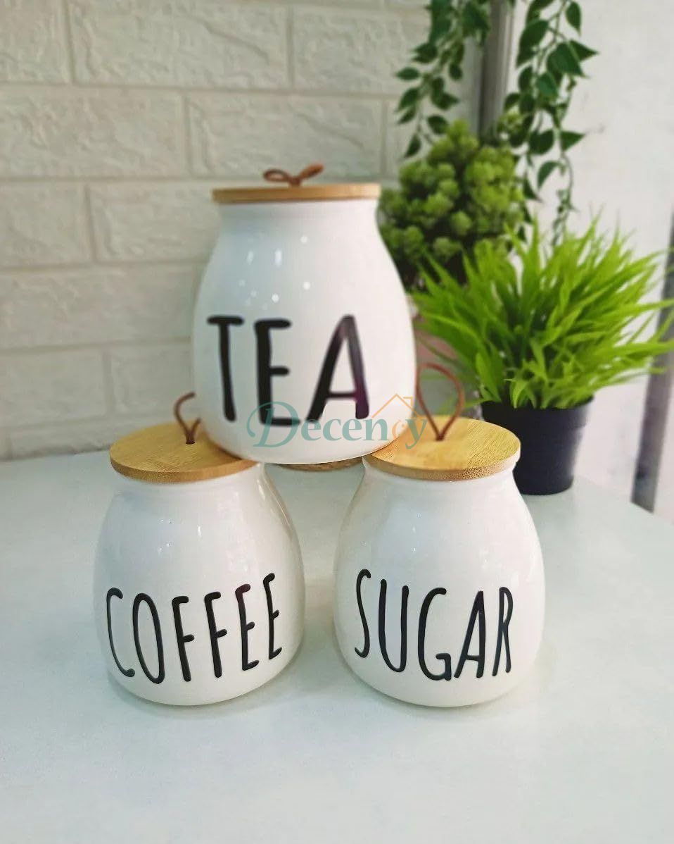 3 Pieces on Stand Elegant Bamboo Wooden Set