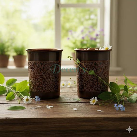 1 Pcs Handcrafted Designer Pure Copper (280ML)