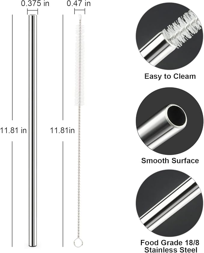 Stainless Steel Stanley Tumblers Straw ( Without Brush )
