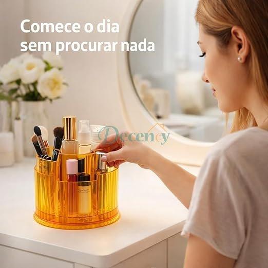 360° Rotating Cosmetic Organizer with 4 Compartments