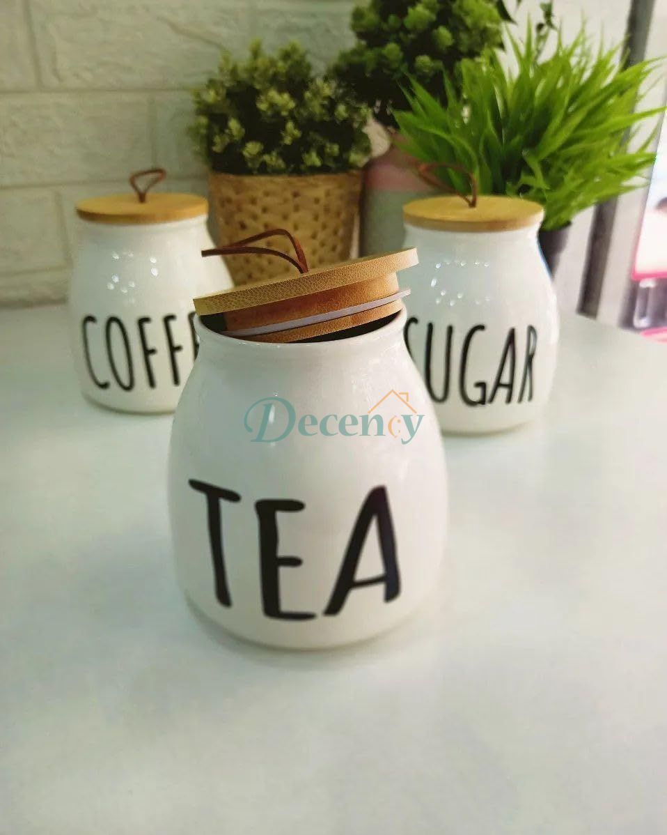 3 Pieces on Stand Elegant Bamboo Wooden Set