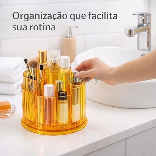 360° Rotating Cosmetic Organizer with 4 Compartments