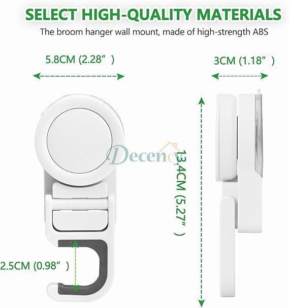 Suction Cup Mop Holder and Self-Adhesive Mop Holder