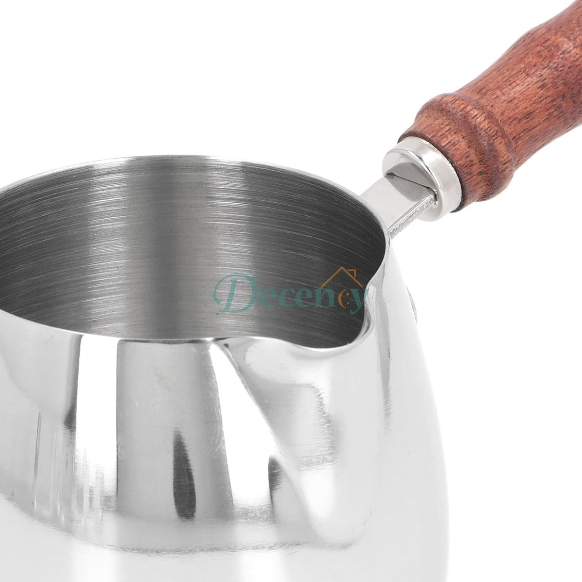 1 Pcs Stainless Steel Turkish Coffee Pot With Wooden Handle 700ML