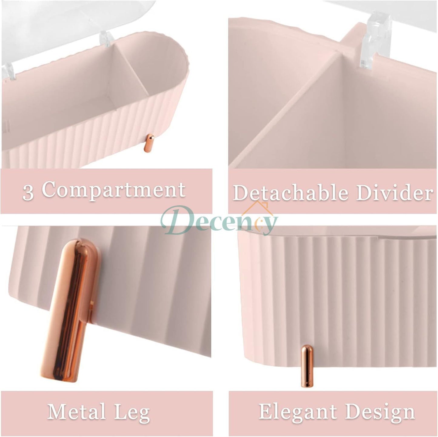 Desktop Cosmetic Storage Box with Lid Compact & Elegant Makeup Organizer with Protective Lid