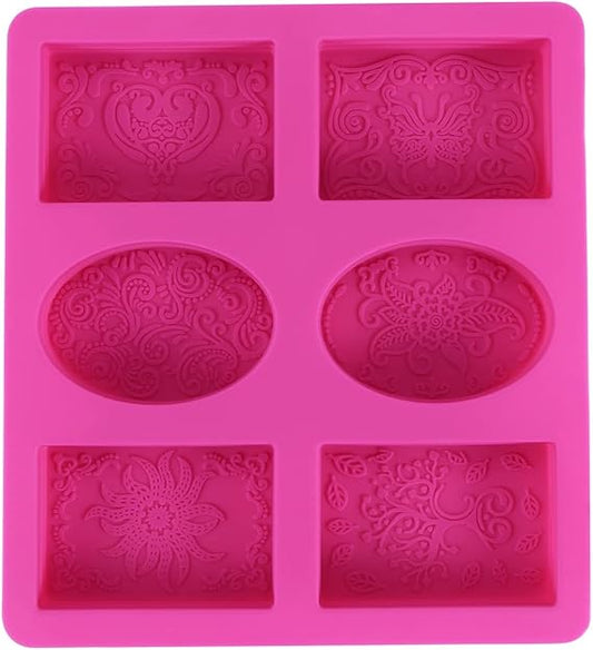 Silicone Soap Mold for Soap Making 3D 6 Forms Oval Soap Mould