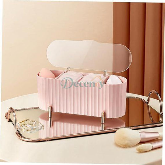 Desktop Cosmetic Storage Box with Lid Elegant & Practical Makeup Organizer