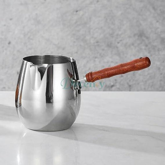 1 Pcs Stainless Steel Turkish Coffee Pot With Wooden Handle 700ML