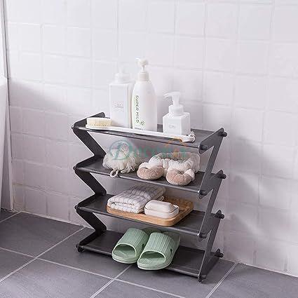 4 Layer Z-Shaped Shoe Rack - Portable & Durable Home Shoe Organizer