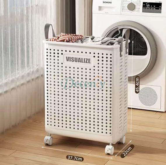 Large Capacity Movable Folding Laundry basket