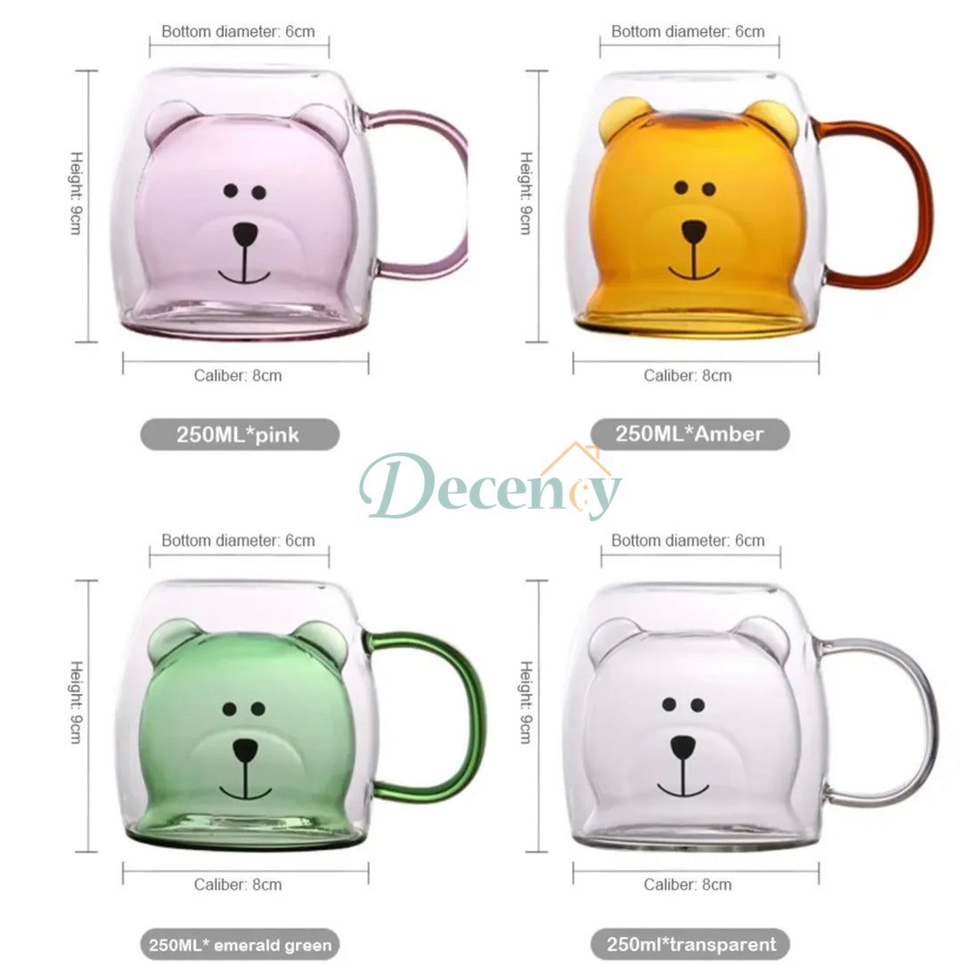 250ml Double Wall Glass Mug