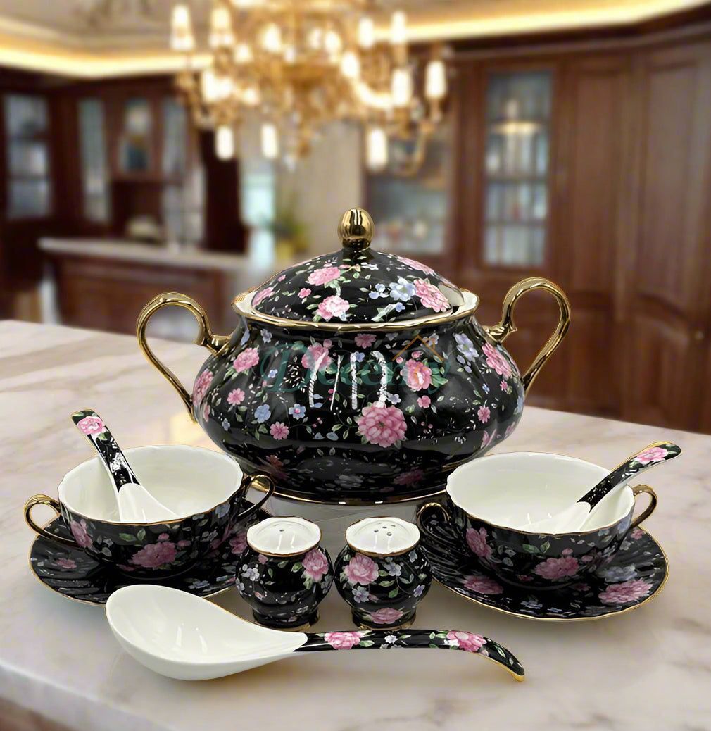 Royal Albert 23-Piece Soup Set (4 Persons) Elegant Dining | Fine Porcelain | Complete Serving Set for 4